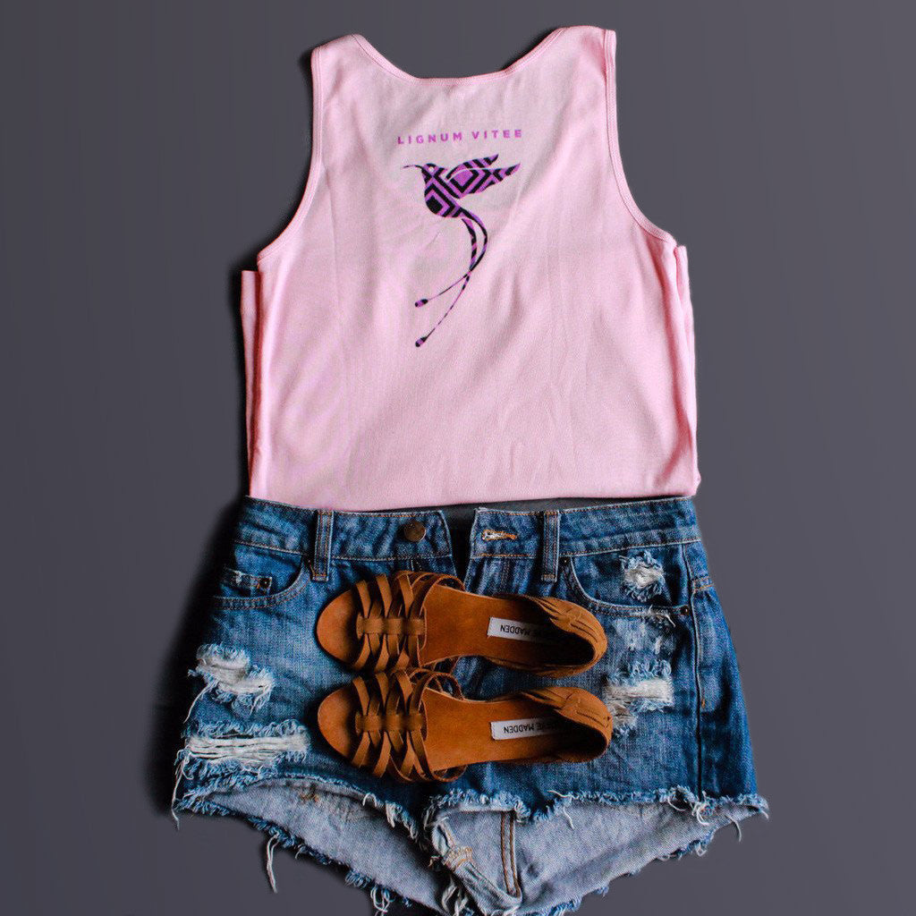 GIRLS ORCHARD GRAPE ON PINK HUMMING BIRD TANK