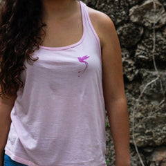 2c Girl PEARL WHITE ON RED HUMMING BIRD TANK